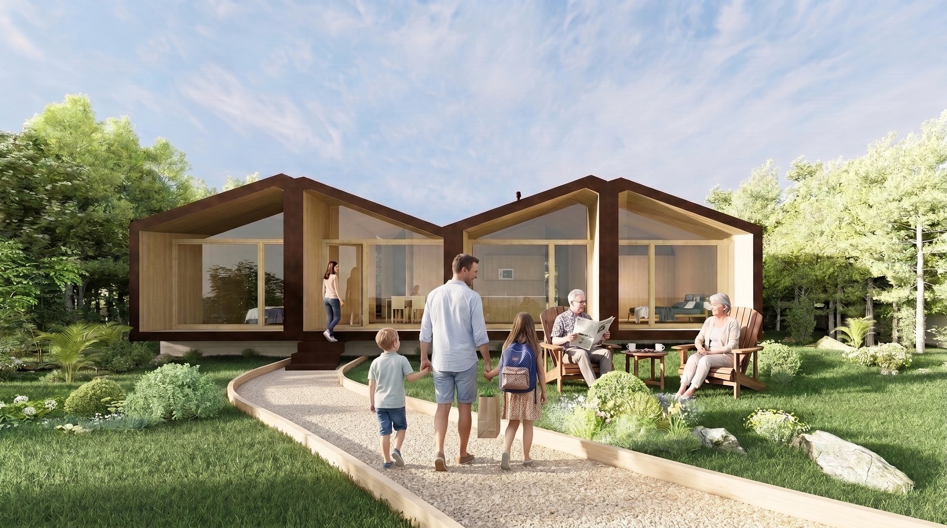 TOO House Forest — três gerações a caminho de casa