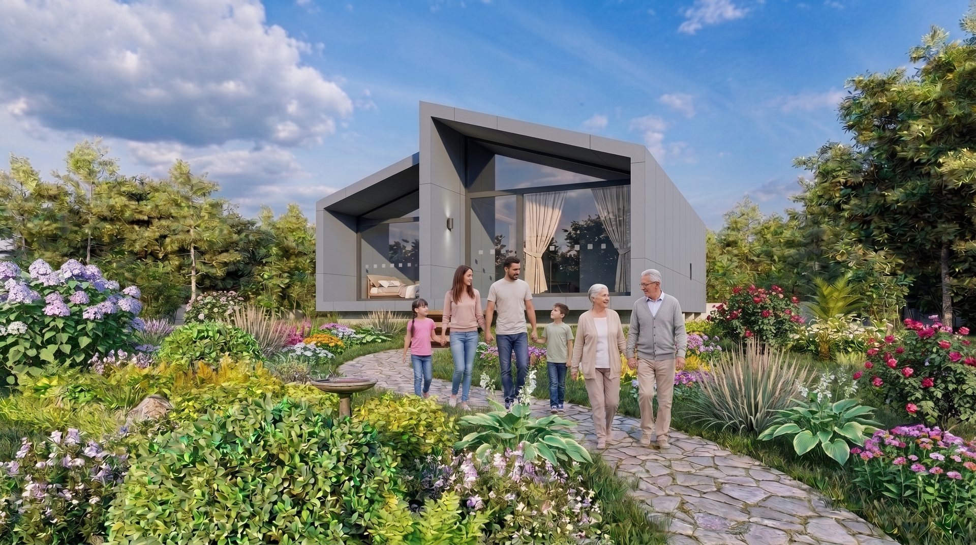 TOO House Urban — família a caminho de casa